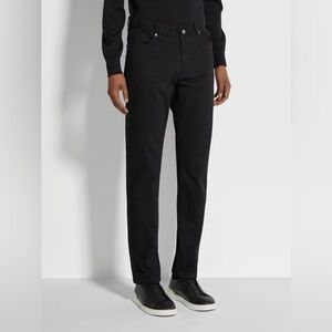 NWT ZEGNA Roccia Black Stretch Cotton Jeans Size 38x36